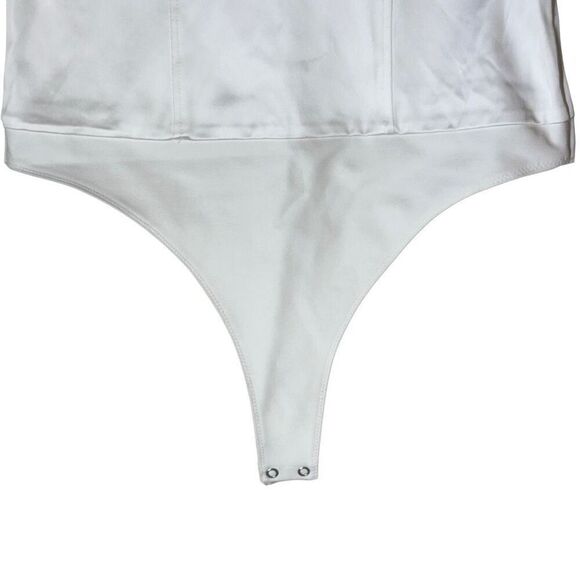 H:ours REVOLVE Tabitha Bodysuit in White Satin Corset Look XL - Picture 12 of 12
